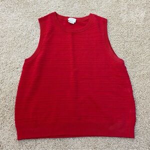 Kate Spade Knit Sweater Vest Desert Muse Red Statement Spring Layering Large L